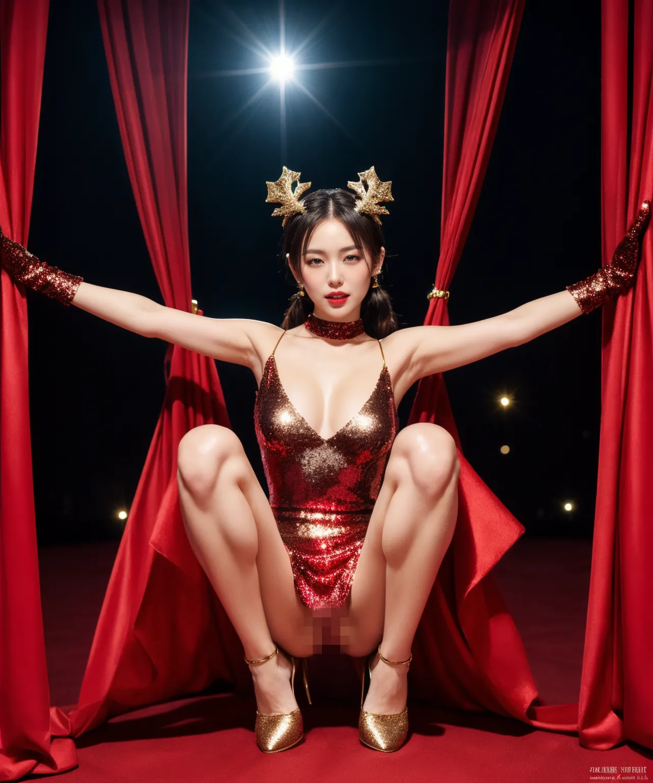 セクシーボディで聖夜を祝う？！エッチな女の子たちのグラビア風AI画像456枚！(8ページ目)の21枚目の画像です。