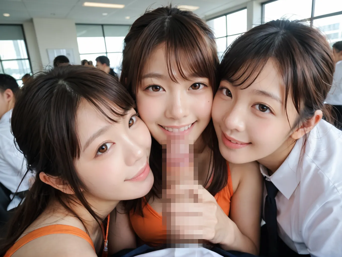 美女達が所かまわずペニスを咥えまくり？！精液をぶっかけられた顔もエッチなAI画像360枚！(4ページ目)の18枚目の画像です。