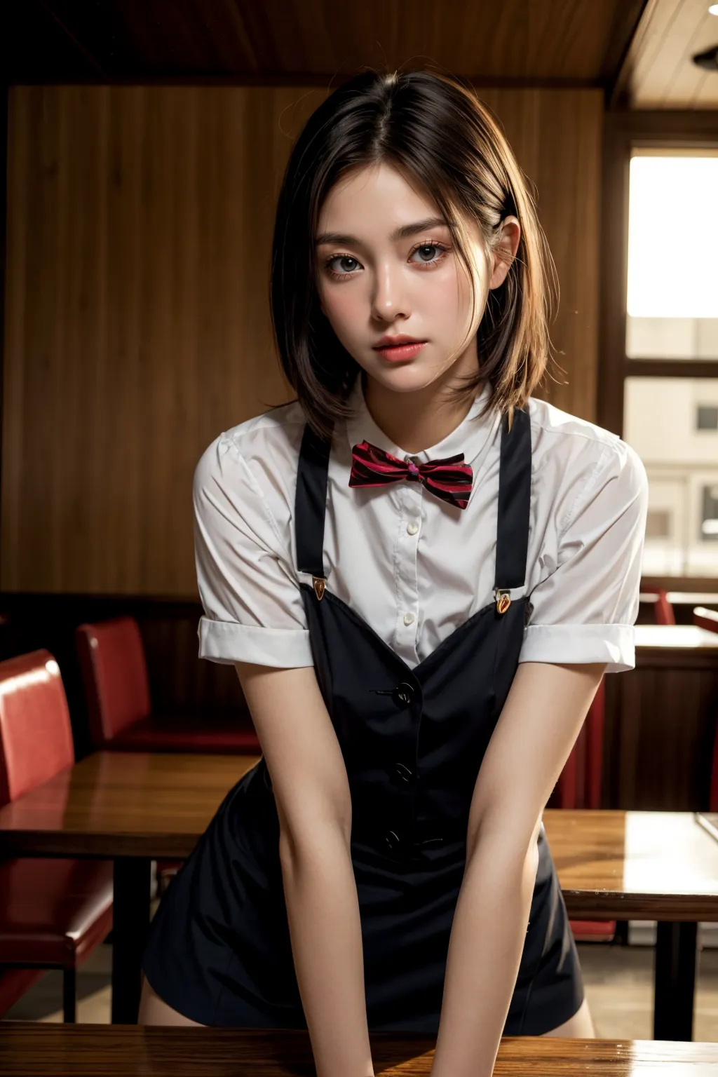 【ウェイトレスAIエロ画像】AI美女「私たちのノートにはエッチなシークレットサービスがたくさん♪」エロ画像200枚まとめ！(5ページ目)_前ページのエロ画像