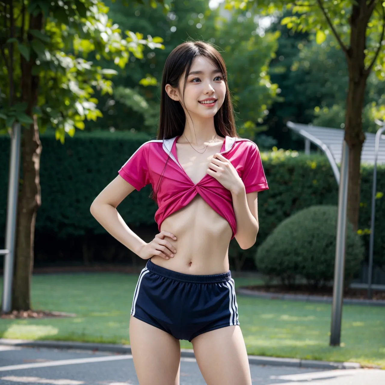 AIで体育の授業中のエッチなJKを生成してみたから見てみて！エロ画像210枚まとめ！(3ページ目)の12枚目の画像です。