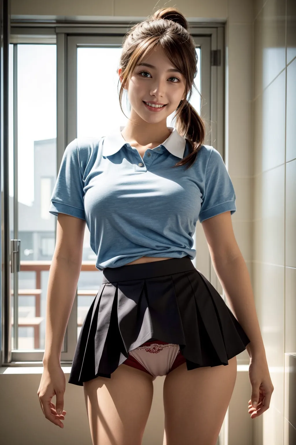 AIで美女たちのパンツを見せてもらうシチュ作ってみた！エロ画像178枚まとめ！の13枚目の画像です。