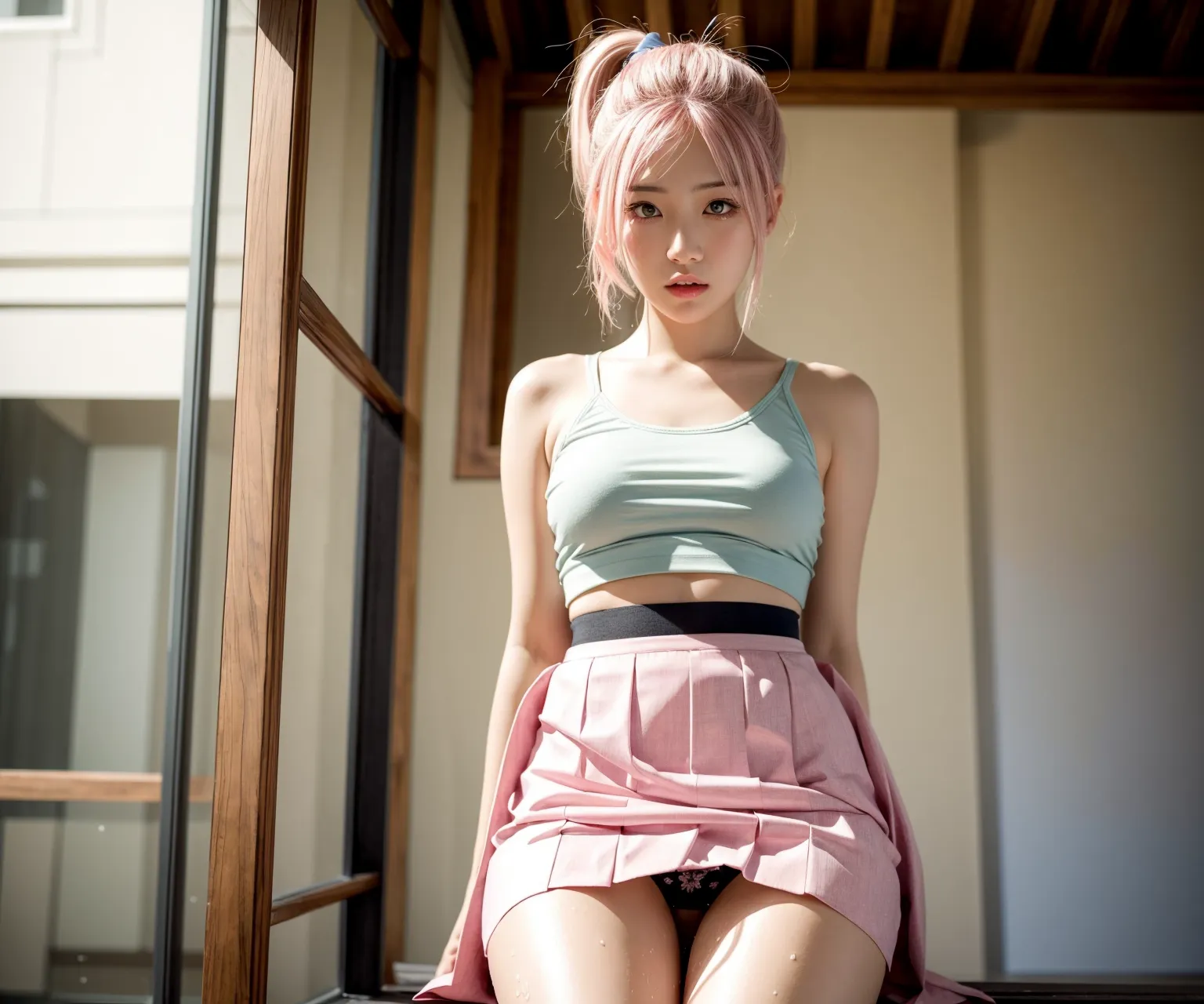 AIで美女たちのパンツを見せてもらうシチュ作ってみた！エロ画像178枚まとめ！の20枚目の画像です。