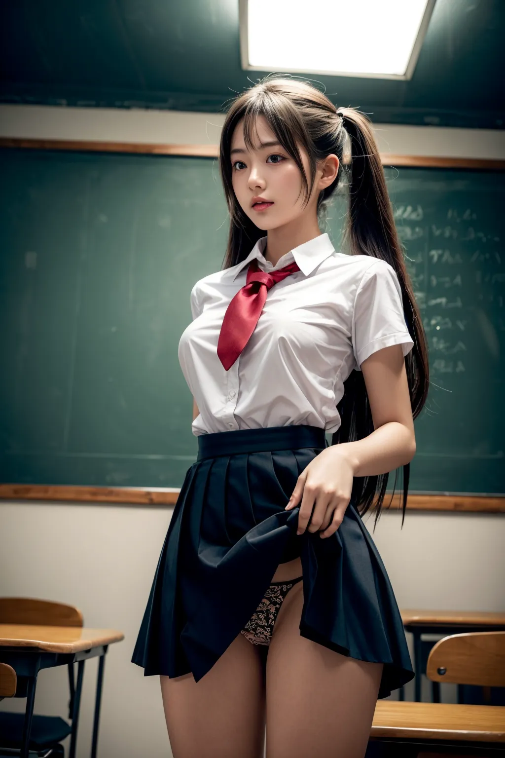 AIで美女たちのパンツを見せてもらうシチュ作ってみた！エロ画像178枚まとめ！の25枚目の画像です。