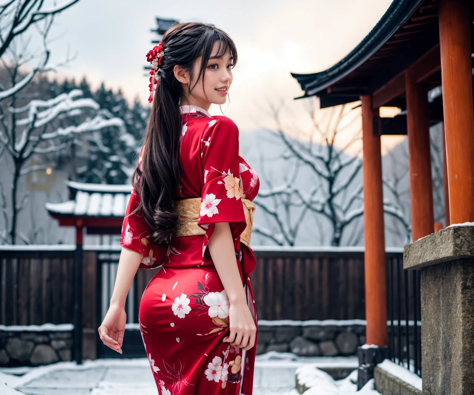 もしも和服姿の清楚美女がドスケベだったら…なAIエロ画像210枚まとめ！の12枚目の画像です。