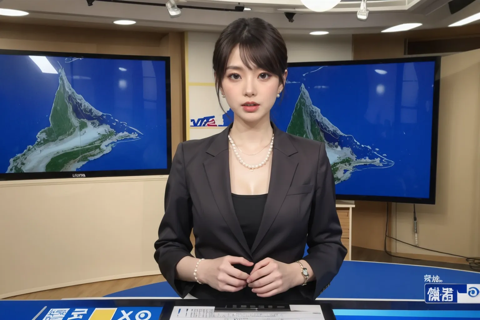 ガチ傑作！！美人ニュースキャスターがヤバい放送事故を起こした結果ｗｗ見ないと絶対損するAIエロ画像300枚まとめ！(2ページ目)の32枚目の画像です。