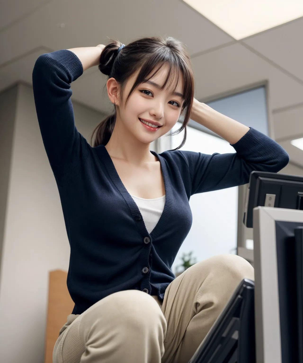 女上司さん「最近いつも頑張ってくれてるわね…じゃあ特別に♡」オフィスや職場でエッチな恰好をしているAI美女エロ画像300枚まとめ！(6ページ目)の27枚目の画像です。