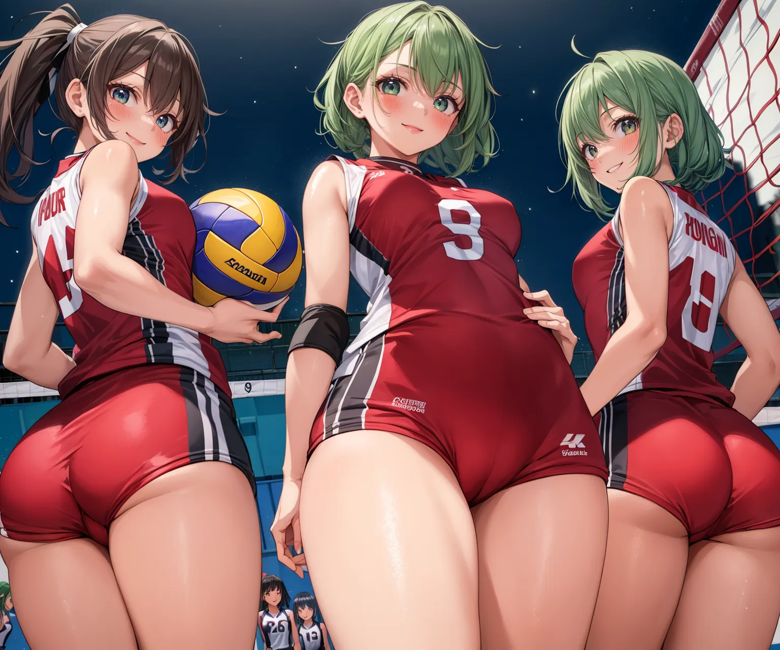 「勝つために全力で行くよ！」 可愛い美少女バレー選手たちがエッチに活躍するAIエロ画像278枚まとめ！(6ページ目)の23枚目の画像です。
