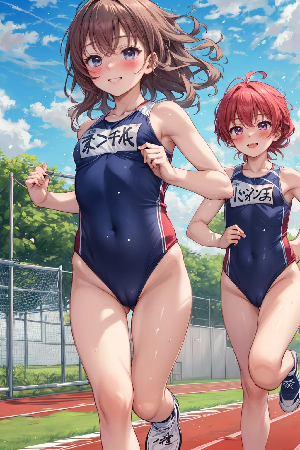 運動場やトラックの上で汗を流すエッチな美少女アスリートたちのAIエロ画像213枚まとめ！の18枚目の画像です。