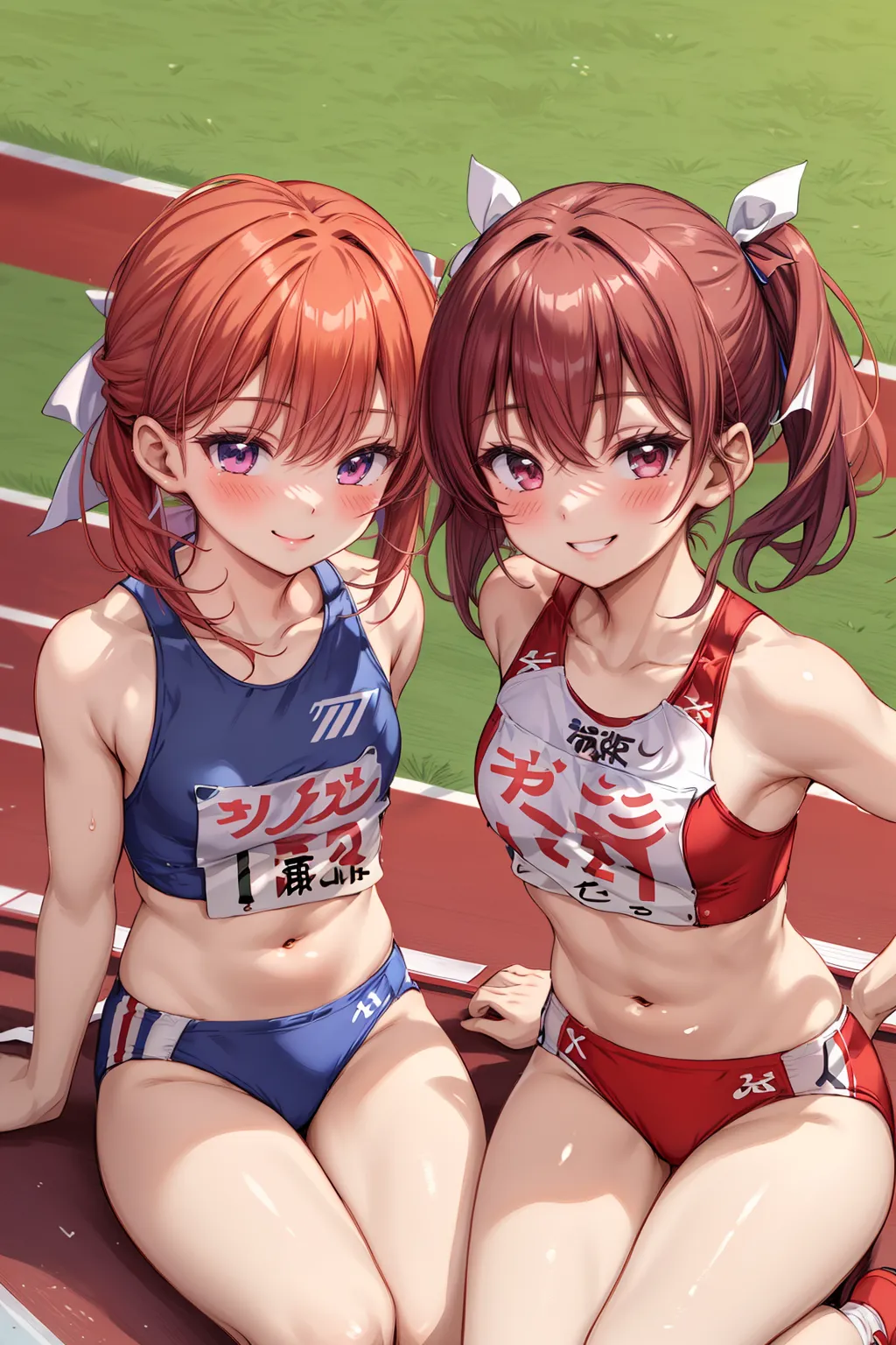 運動場やトラックの上で汗を流すエッチな美少女アスリートたちのAIエロ画像213枚まとめ！(5ページ目)の1枚目の画像です。