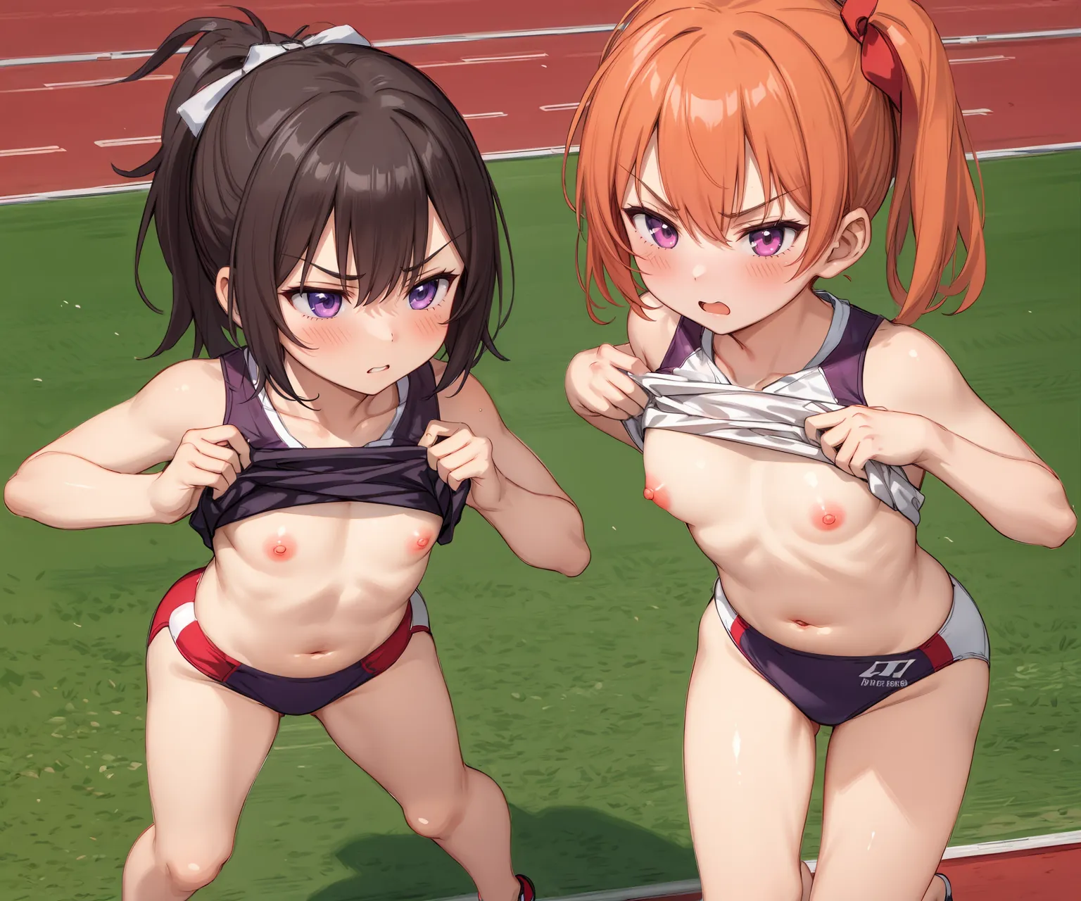 運動場やトラックの上で汗を流すエッチな美少女アスリートたちのAIエロ画像213枚まとめ！(5ページ目)の4枚目の画像です。