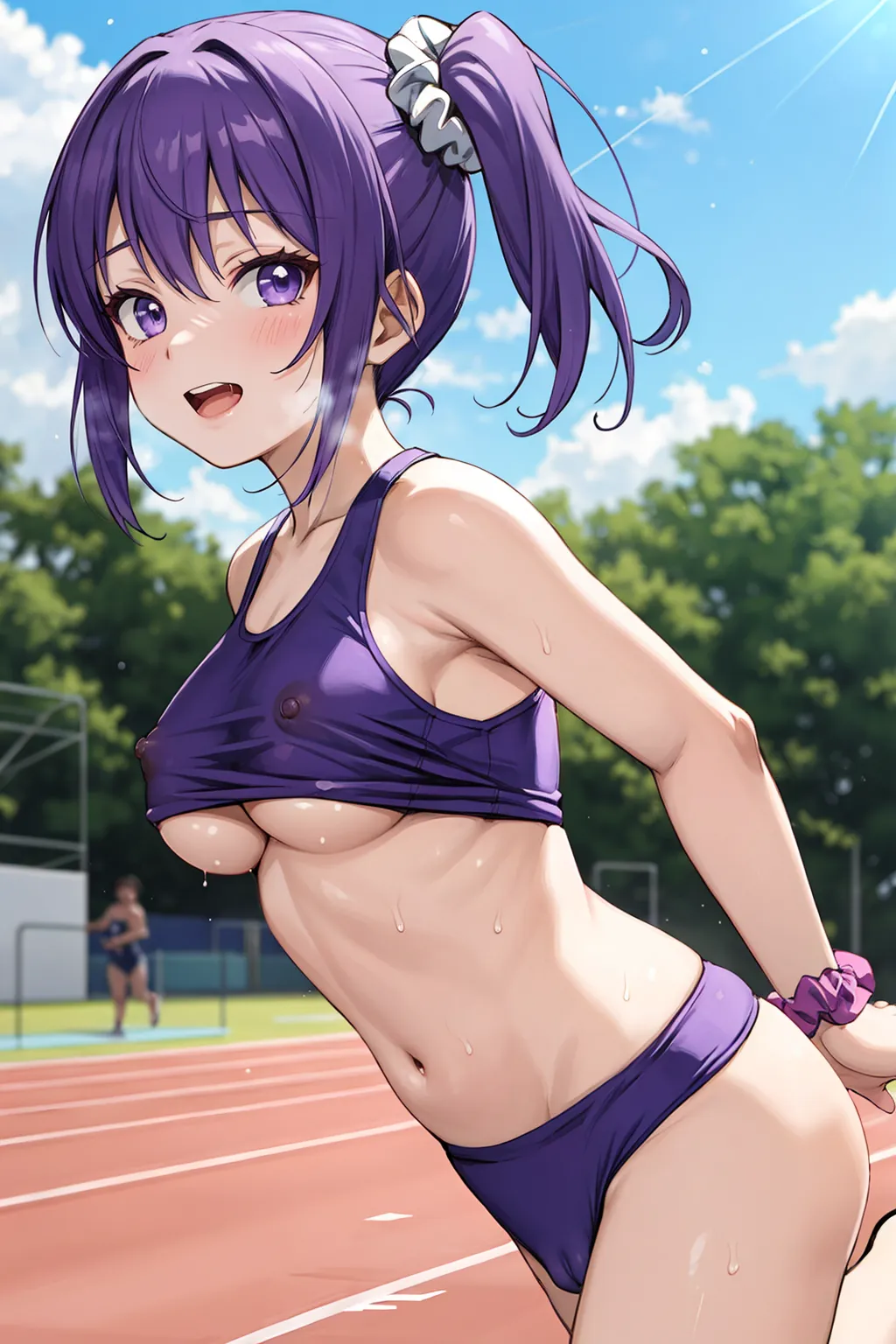 運動場やトラックの上で汗を流すエッチな美少女アスリートたちのAIエロ画像213枚まとめ！(5ページ目)の11枚目の画像です。