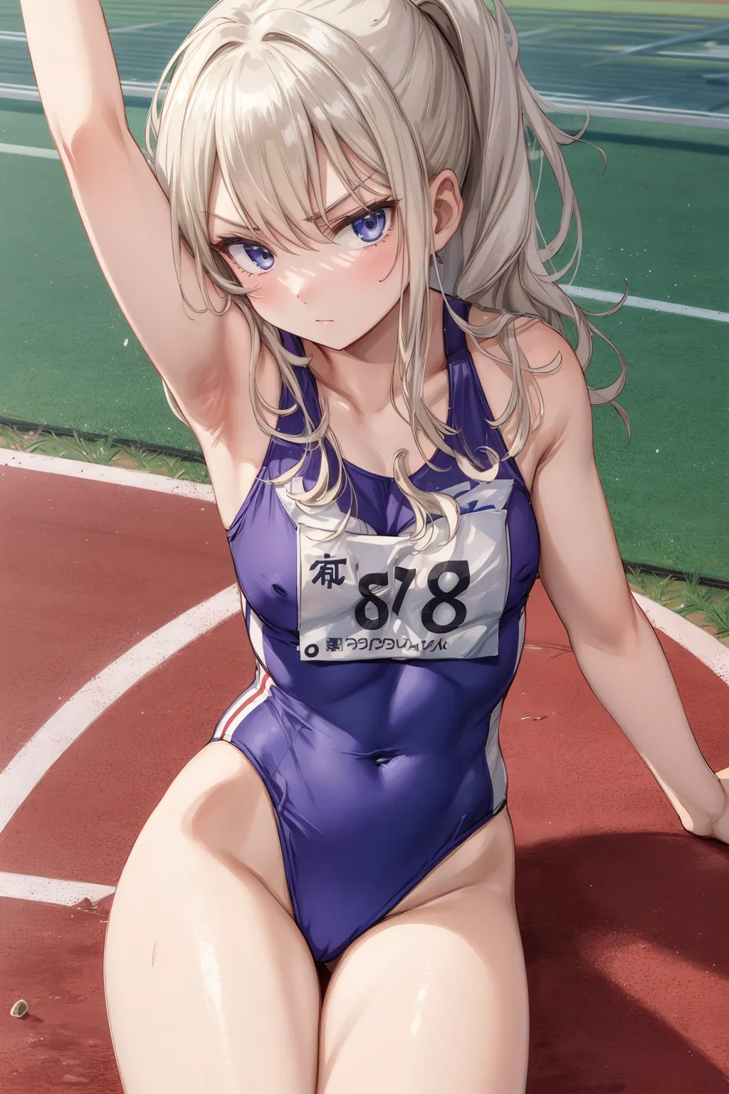 運動場やトラックの上で汗を流すエッチな美少女アスリートたちのAIエロ画像213枚まとめ！(5ページ目)の37枚目の画像です。