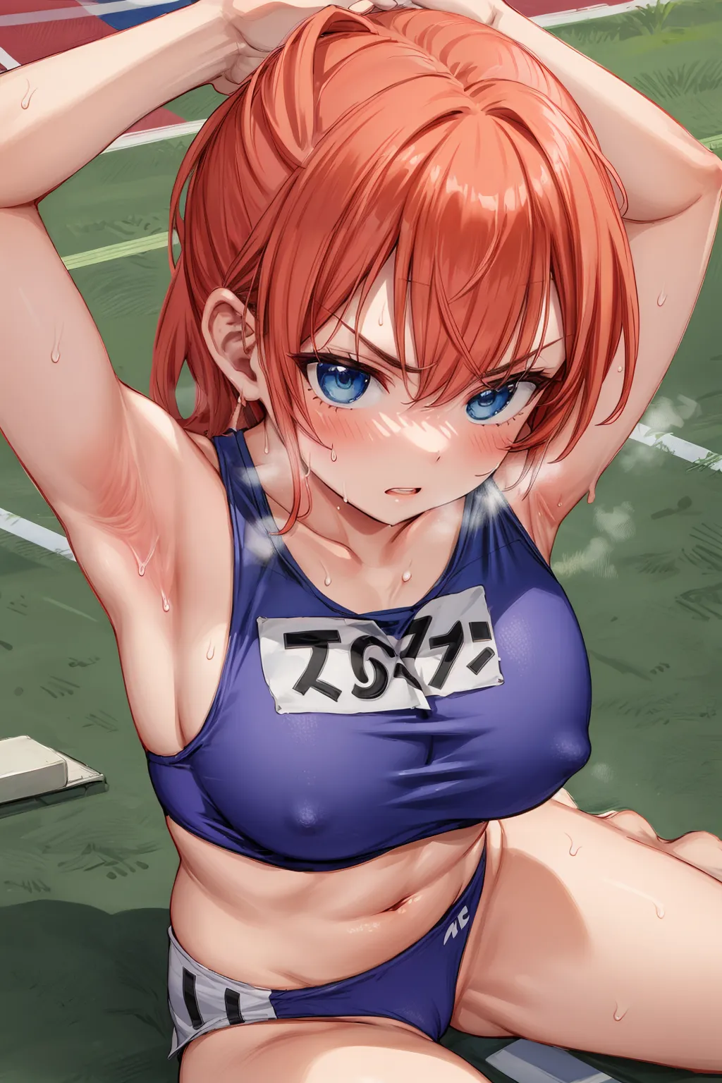 運動場やトラックの上で汗を流すエッチな美少女アスリートたちのAIエロ画像213枚まとめ！の29枚目の画像です。