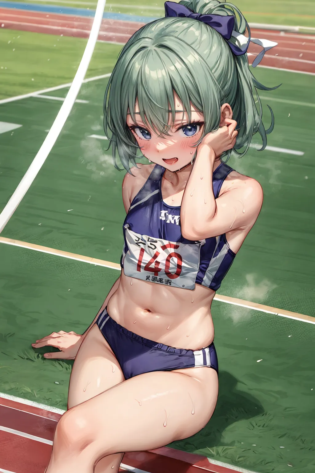 運動場やトラックの上で汗を流すエッチな美少女アスリートたちのAIエロ画像213枚まとめ！の13枚目の画像です。