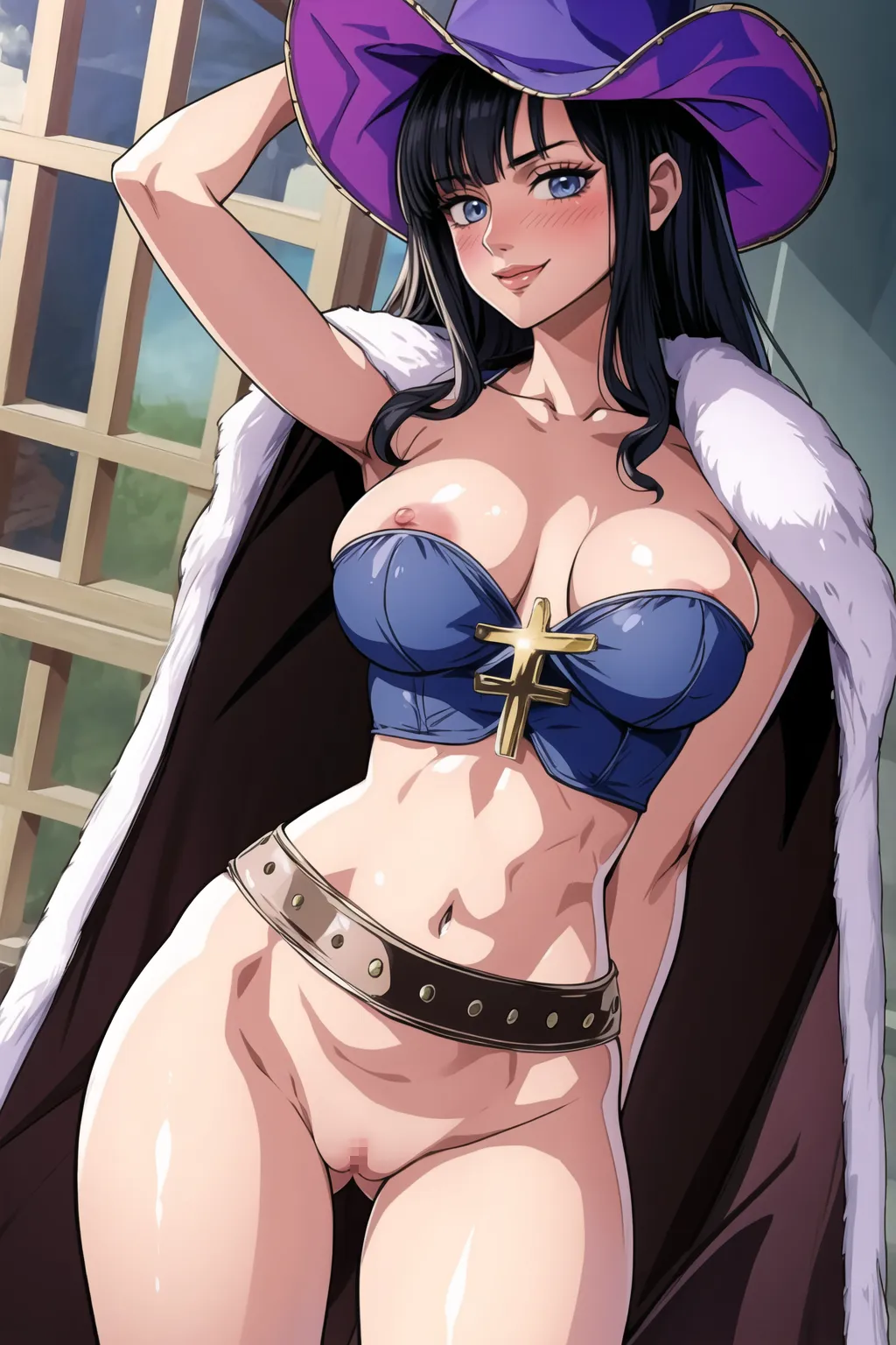 あの有名女海賊ロビンちゃんのエッチなイラストを詰め合わせたAIエロ画像300枚まとめ！(5ページ目)の5枚目の画像です。