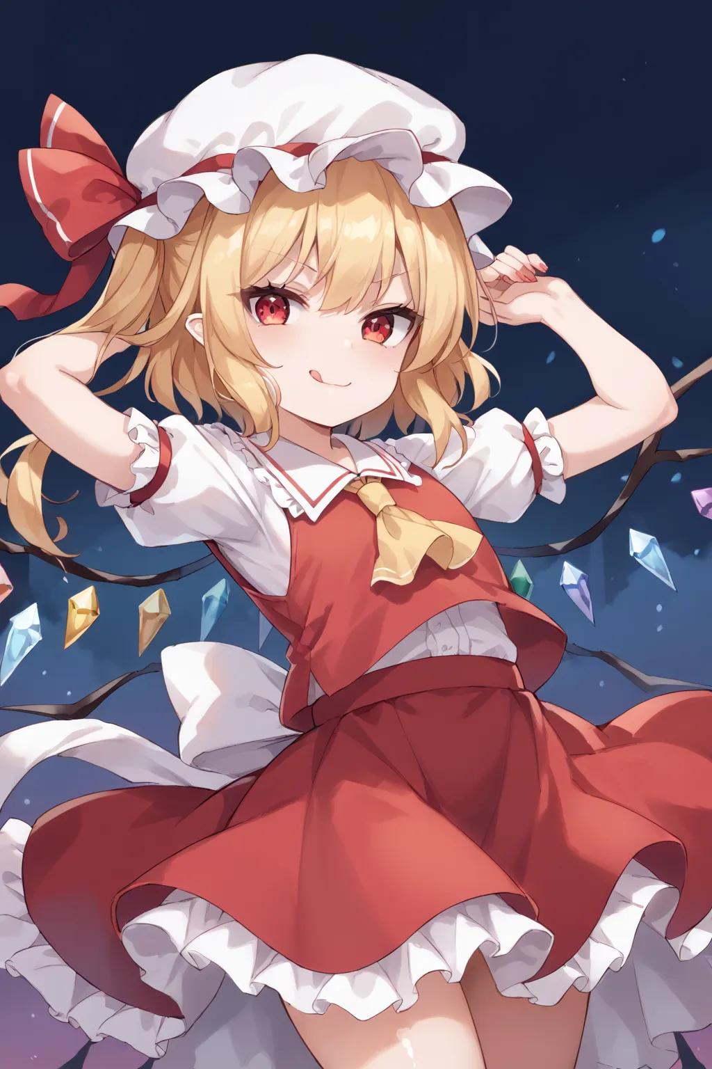 紅魔館の妹様吸血鬼のフランドール・スカーレットちゃんAIイラストエロ画像376枚まとめ！の32枚目の画像です。