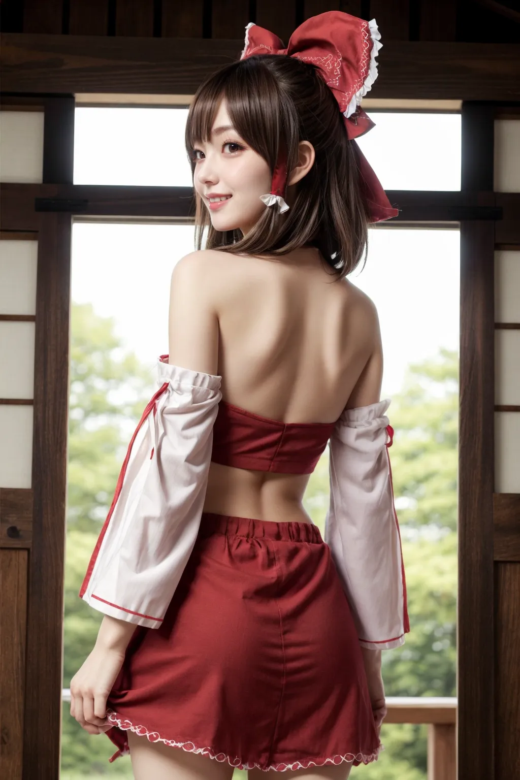 可愛い美少女たちが霊夢ちゃんのコスプレをしてくれたAIエロ画像303枚まとめ！(2ページ目)の33枚目の画像です。
