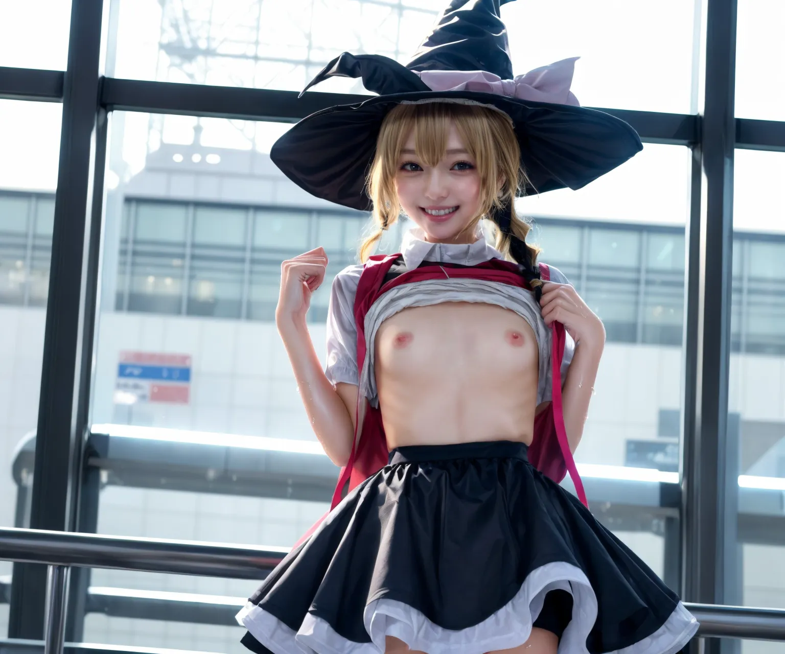 可愛い美少女たちが魔理沙ちゃんのコスプレをしてくれたAIエロ画像240枚まとめ！(3ページ目)の34枚目の画像です。