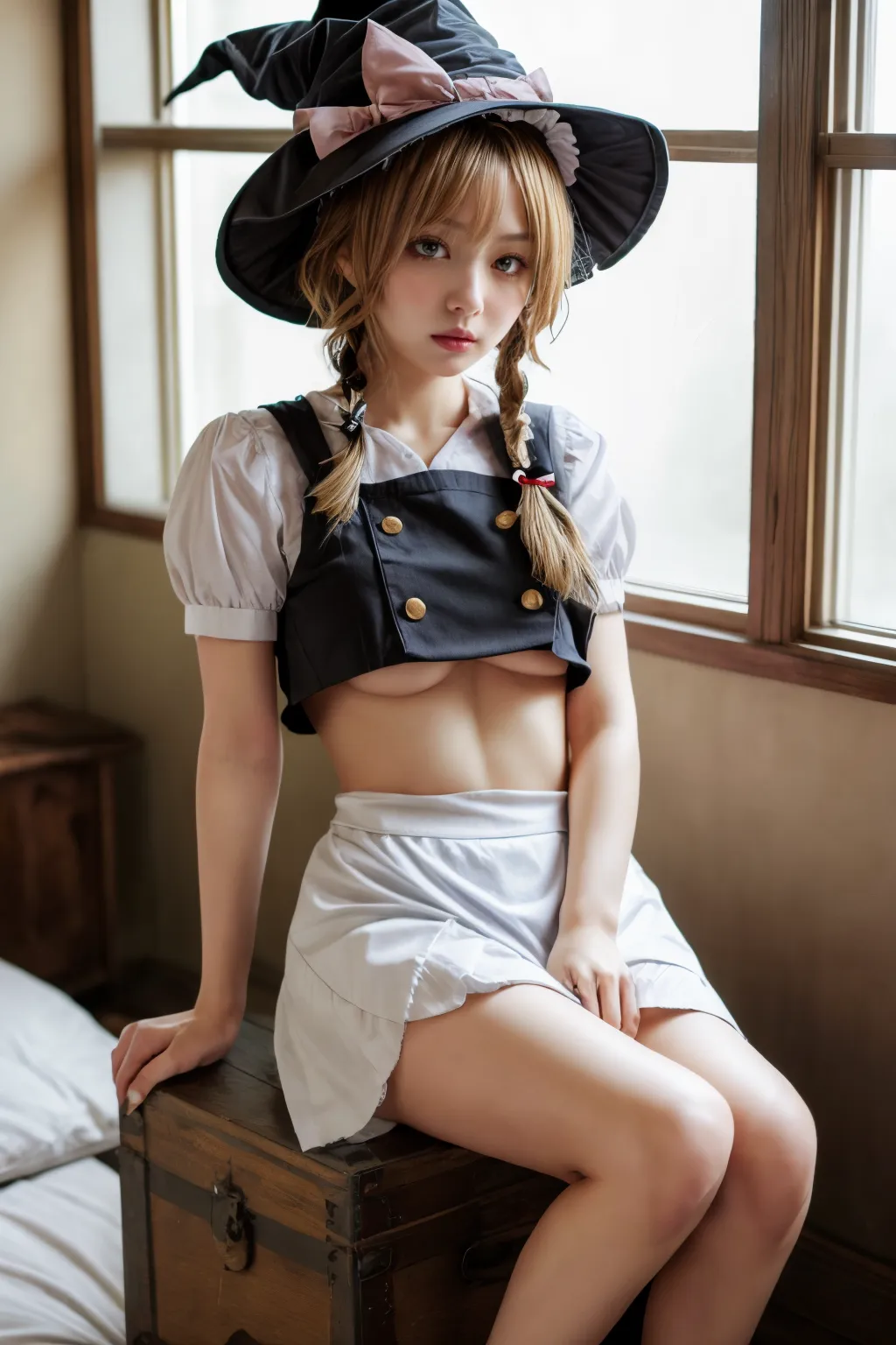 可愛い美少女たちが魔理沙ちゃんのコスプレをしてくれたAIエロ画像240枚まとめ！(5ページ目)の3枚目の画像です。