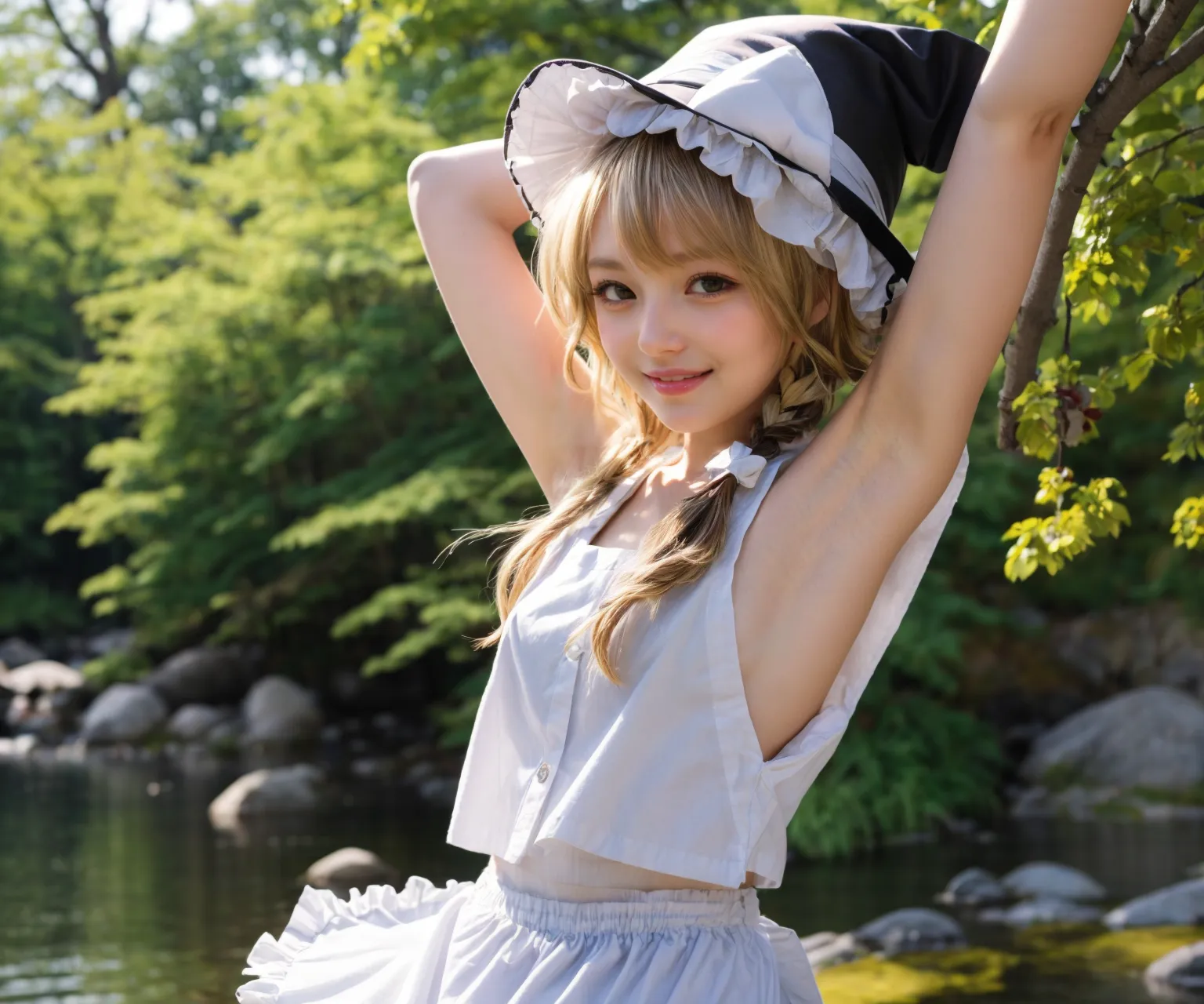 可愛い美少女たちが魔理沙ちゃんのコスプレをしてくれたAIエロ画像240枚まとめ！(5ページ目)の26枚目の画像です。