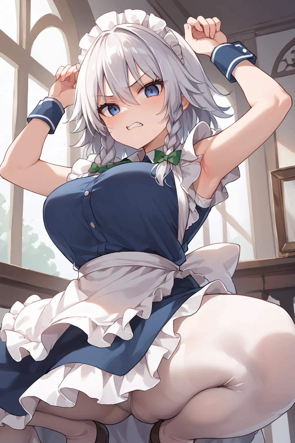 紅魔館のメイドさん十六夜咲夜ちゃんAIイラストエロ画像360枚まとめ！(7ページ目)の29枚目の画像です。