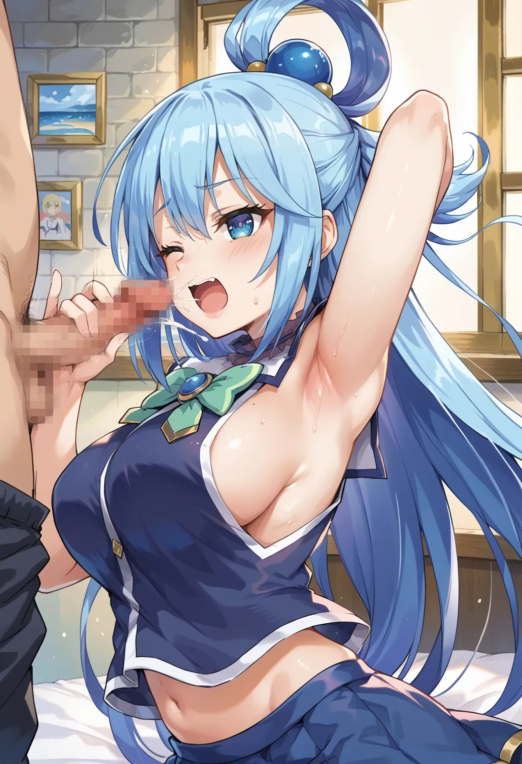 このすばに登場する駄女神なアクアちゃんのエッチなAIイラストエロ画像432枚まとめ！(4ページ目)の23枚目の画像です。