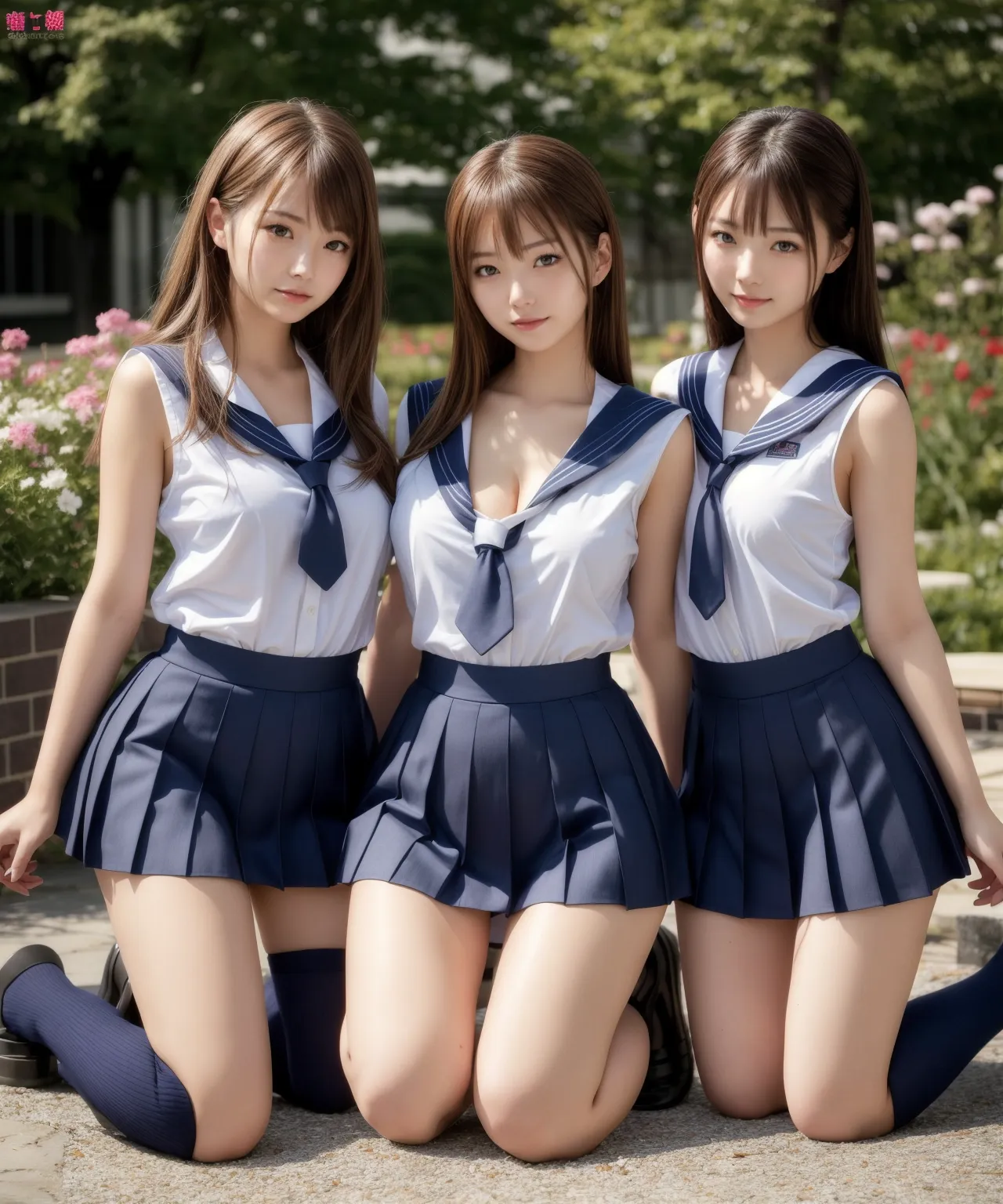 これぞ壮観！？エッチな美少女女子校生が画面いっぱいに並んでいるAI画像370枚！(10ページ目)の7枚目の画像です。