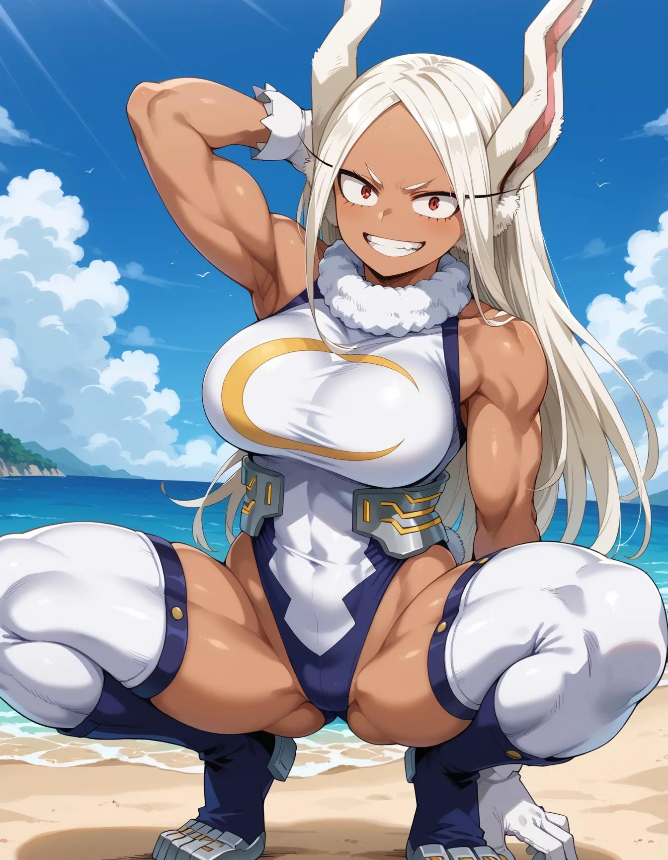 ヒロアカに登場する兎巨乳褐色ゴリマッチョ？！なミルコちゃんのエロいAI画像420枚！(7ページ目)の18枚目の画像です。