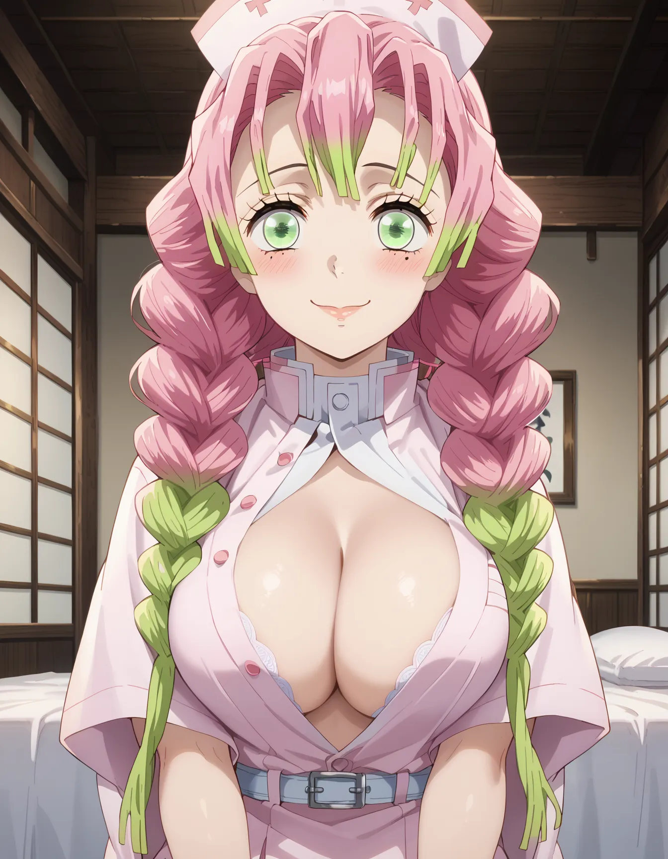 鬼滅の刃に登場する「蜜璃ちゃんマジ天使」なエロいAI画像466枚！(4ページ目)の34枚目の画像です。