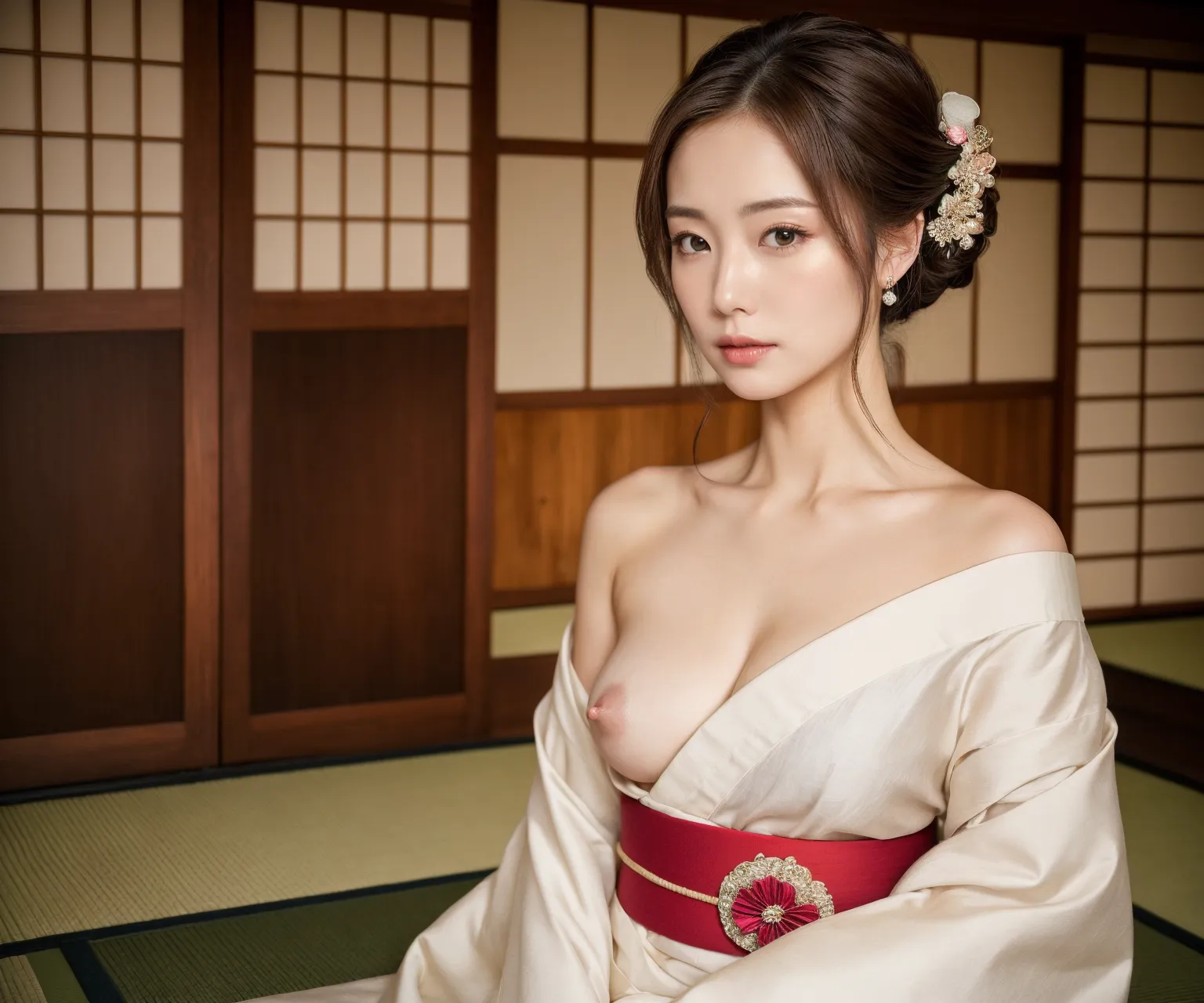 これぞジャパニーズクールビューティ？！控えめおっぱい女性の着物や浴衣姿がエロいAI画像428枚！(9ページ目)の30枚目の画像です。