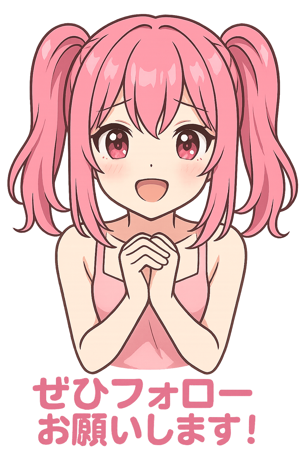 Xのフォローお願いしますと言っている女の子の画像